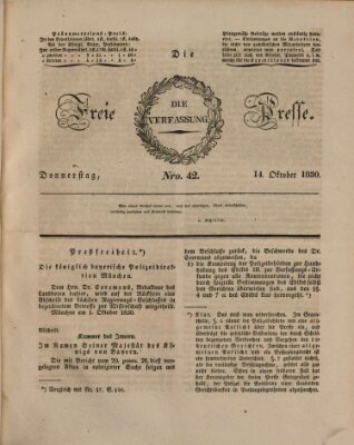 Die freie Presse Donnerstag 14. Oktober 1830