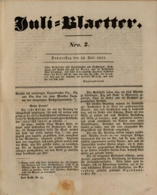 Die freie Presse Donnerstag 28. Juli 1831