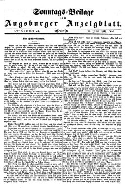 Augsburger Anzeigeblatt Sonntag 16. Juni 1861