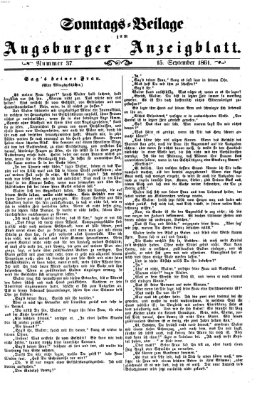 Augsburger Anzeigeblatt Sonntag 15. September 1861
