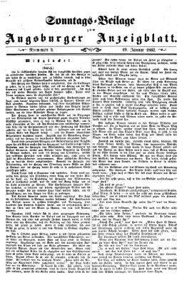 Augsburger Anzeigeblatt Sonntag 19. Januar 1862
