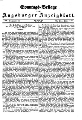 Augsburger Anzeigeblatt Sonntag 22. März 1868