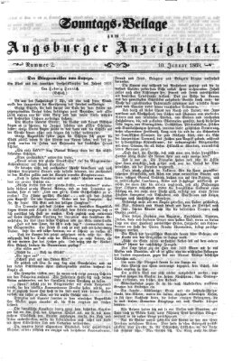 Augsburger Anzeigeblatt Sonntag 10. Januar 1869