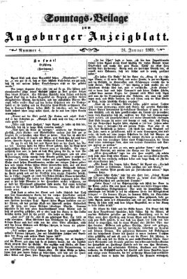 Augsburger Anzeigeblatt Sonntag 24. Januar 1869