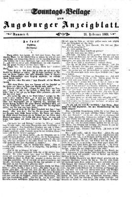 Augsburger Anzeigeblatt Sonntag 21. Februar 1869