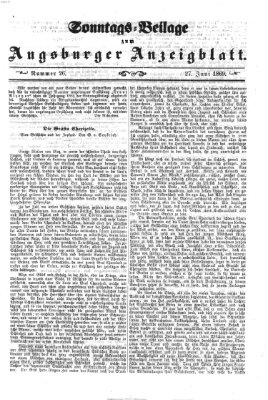 Augsburger Anzeigeblatt Sonntag 27. Juni 1869