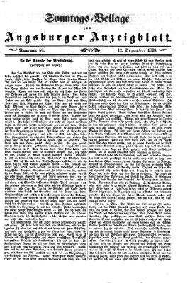 Augsburger Anzeigeblatt Sonntag 12. Dezember 1869