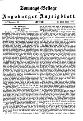 Augsburger Anzeigeblatt Sonntag 15. Mai 1870