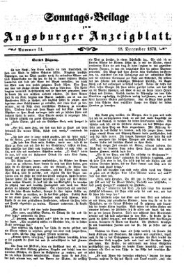 Augsburger Anzeigeblatt Sonntag 18. Dezember 1870