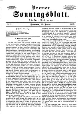 Bremer Sonntagsblatt Sonntag 11. Januar 1857