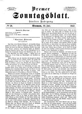 Bremer Sonntagsblatt Sonntag 19. Juli 1857