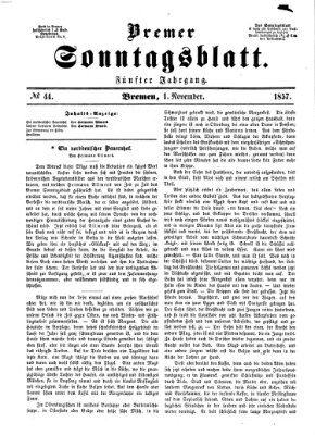 Bremer Sonntagsblatt Sonntag 1. November 1857