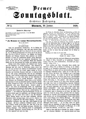 Bremer Sonntagsblatt Sonntag 10. Januar 1858