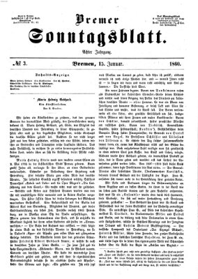 Bremer Sonntagsblatt Sonntag 15. Januar 1860