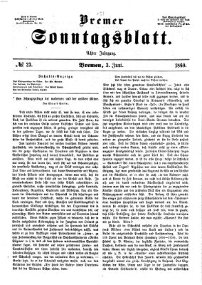 Bremer Sonntagsblatt Sonntag 3. Juni 1860