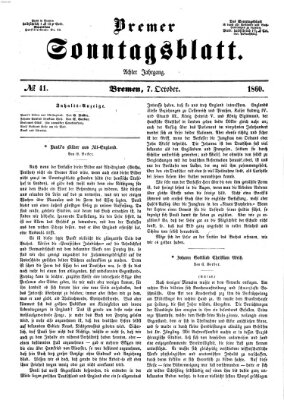 Bremer Sonntagsblatt Sonntag 7. Oktober 1860