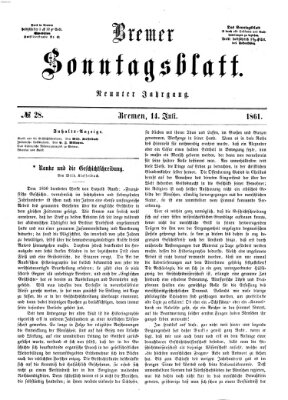 Bremer Sonntagsblatt Sonntag 14. Juli 1861