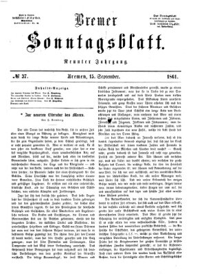 Bremer Sonntagsblatt Sonntag 15. September 1861