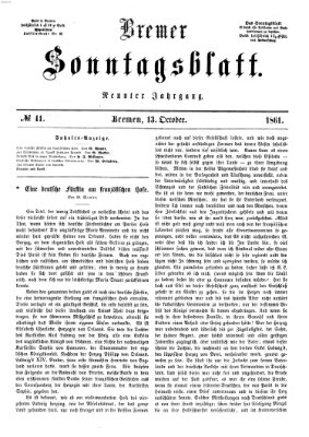 Bremer Sonntagsblatt Sonntag 13. Oktober 1861