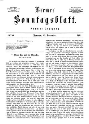 Bremer Sonntagsblatt Sonntag 15. Dezember 1861