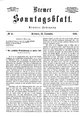 Bremer Sonntagsblatt Sonntag 22. Dezember 1861