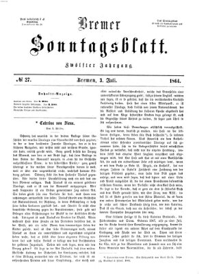 Bremer Sonntagsblatt Sonntag 3. Juli 1864
