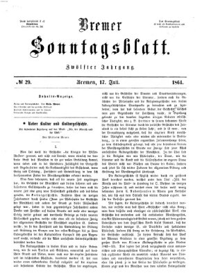 Bremer Sonntagsblatt Sonntag 17. Juli 1864