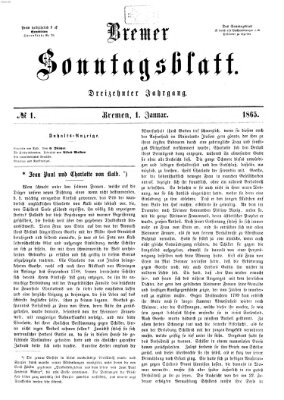 Bremer Sonntagsblatt Sonntag 1. Januar 1865