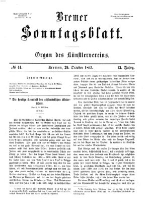 Bremer Sonntagsblatt Sonntag 29. Oktober 1865