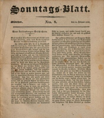 Sonntags-Blatt (Der bayerische Volksfreund) Sonntag 24. Februar 1828