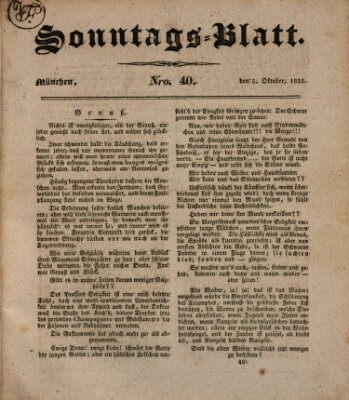 Sonntags-Blatt (Der bayerische Volksfreund) Sonntag 5. Oktober 1828