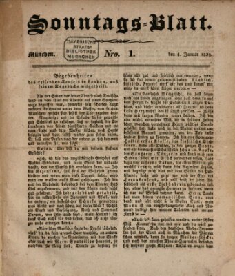 Sonntags-Blatt (Der bayerische Volksfreund) Sonntag 4. Januar 1829