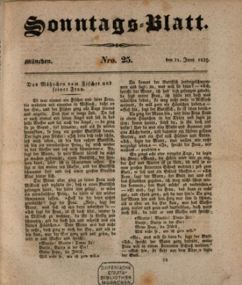 Sonntags-Blatt (Der bayerische Volksfreund) Sonntag 21. Juni 1829