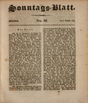 Sonntags-Blatt (Der bayerische Volksfreund) Sonntag 9. August 1829