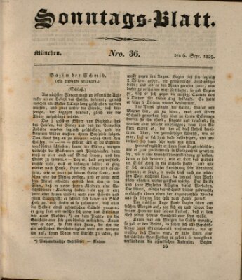 Sonntags-Blatt (Der bayerische Volksfreund) Sonntag 6. September 1829