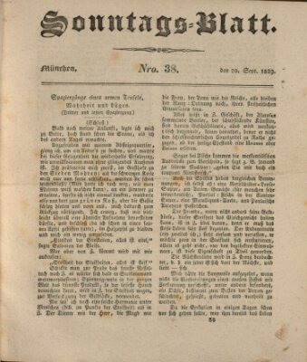 Sonntags-Blatt (Der bayerische Volksfreund) Sonntag 20. September 1829