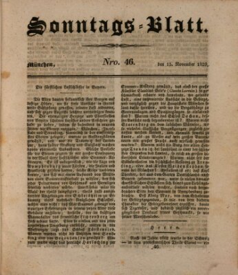 Sonntags-Blatt (Der bayerische Volksfreund) Sonntag 15. November 1829