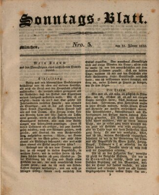 Sonntags-Blatt (Der bayerische Volksfreund) Sonntag 31. Januar 1830