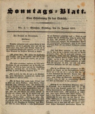 Sonntags-Blatt (Der bayerische Volksfreund) Sonntag 15. Januar 1832