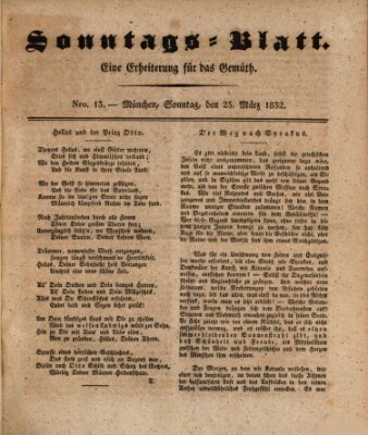 Sonntags-Blatt (Der bayerische Volksfreund) Sonntag 25. März 1832