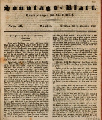 Sonntags-Blatt (Der bayerische Volksfreund) Sonntag 2. Dezember 1832