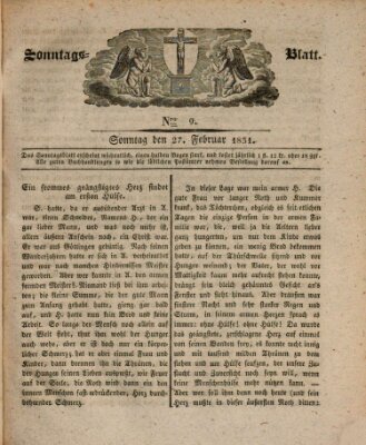 Sonntagsblatt Sonntag 27. Februar 1831