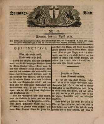 Sonntagsblatt Sonntag 10. April 1831