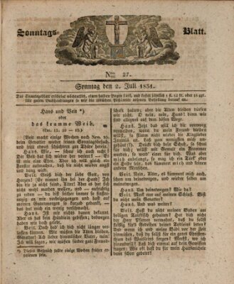 Sonntagsblatt Samstag 2. Juli 1831