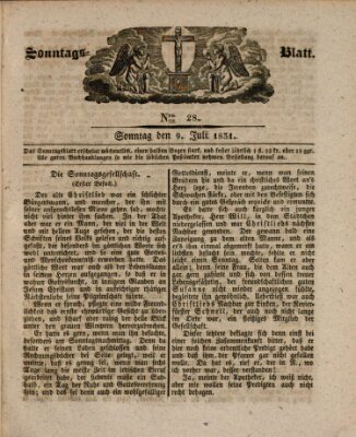 Sonntagsblatt Samstag 9. Juli 1831