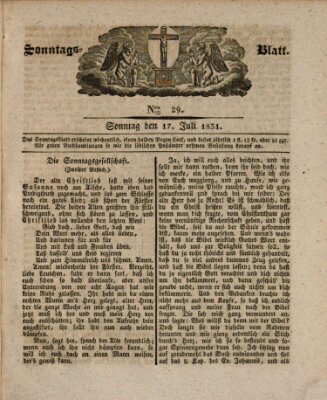 Sonntagsblatt Sonntag 17. Juli 1831