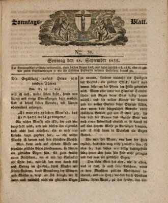 Sonntagsblatt Sonntag 18. September 1831