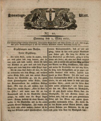 Sonntagsblatt Sonntag 4. März 1832