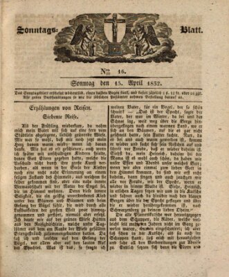 Sonntagsblatt Sonntag 15. April 1832