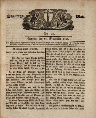 Sonntagsblatt Sonntag 16. September 1832
